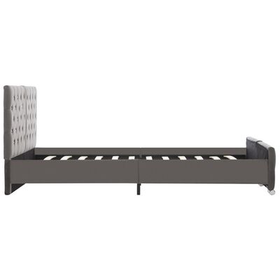 vidaXL Cadre de lit sans matelas gris velours 140x200 cm