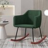 vidaXL Chaise &agrave; bascule Vert fonc&eacute; Velours