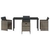 vidaXL Ensemble de salle &agrave; manger pour jardin 5 pcs Gris polyrotin