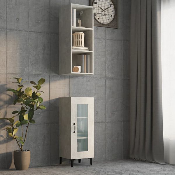 vidaXL Armoire murale Gris b&eacute;ton 34,5x32,5x90 cm Bois d'ing&eacute;nierie