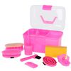 Kerbl Mini Bo&icirc;te de toilettage avec 8 accessoires Rose 321766