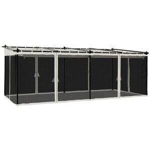 vidaXL Tonnelle avec parois en filet cr&egrave;me 6x3 m acier