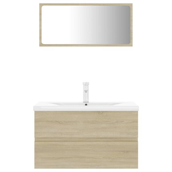 vidaXL Meubles de salle de bain ch&ecirc;ne sonoma bois d'ing&eacute;nierie