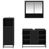 vidaXL Ensemble de mobilier de salle de bain 3 pcs Ch&ecirc;ne noir