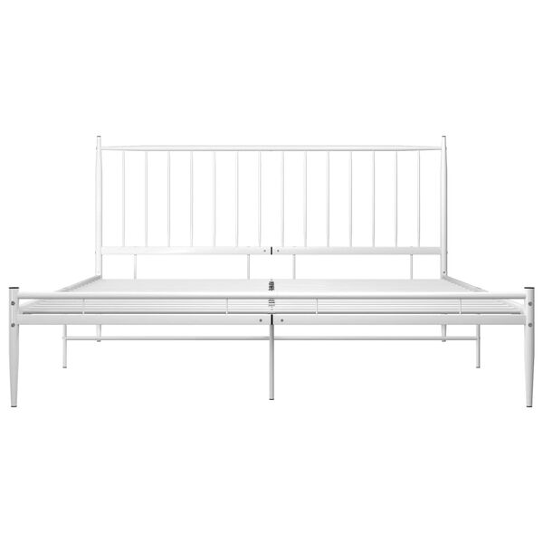 vidaXL Cadre de lit sans matelas blanc m&eacute;tal 200x200 cm