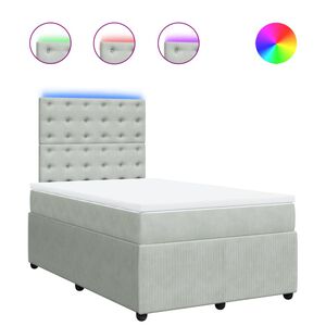 vidaXL Sommier &agrave; lattes de lit et matelas gris clair 120x190cm velours