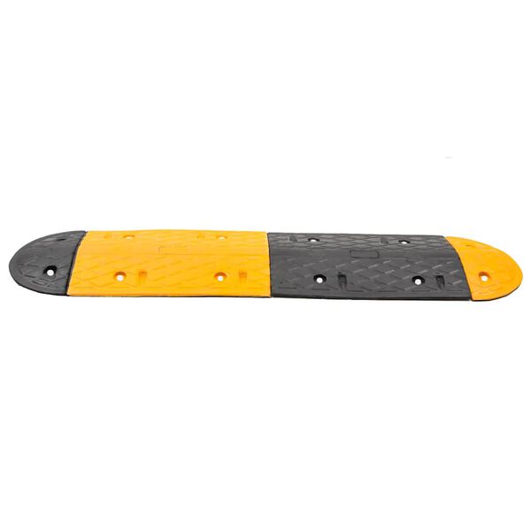 vidaXL Ralentisseur Jaune et noir 129x32,5x4 cm Caoutchouc