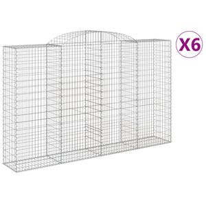 vidaXL Paniers &agrave; gabions arqu&eacute;s 6 pcs 300x50x180/200 cm fer galvanis&eacute;