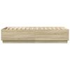 vidaXL Cadre de lit avec LED sans matelas ch&ecirc;ne sonoma 75x190 cm