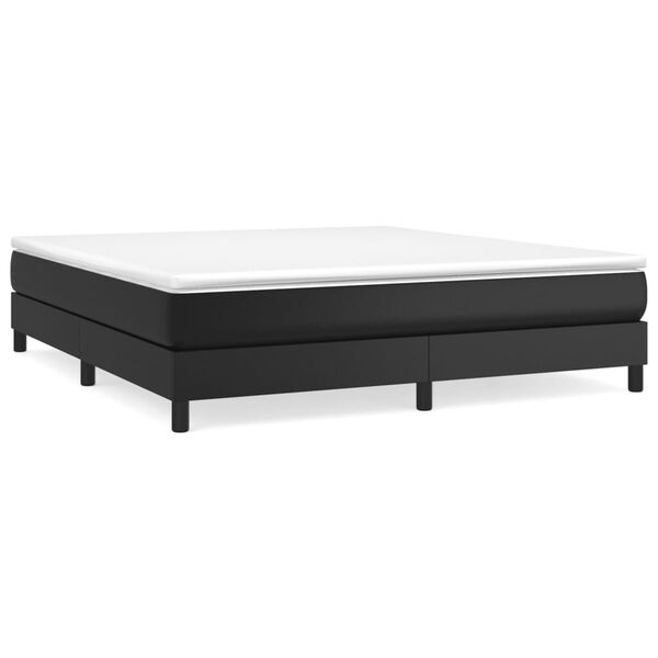 vidaXL Sommier &agrave; lattes de lit avec matelas Noir 180x200 cm Similicuir