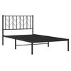 vidaXL Cadre de lit métal sans matelas avec tête de lit noir 100x190cm