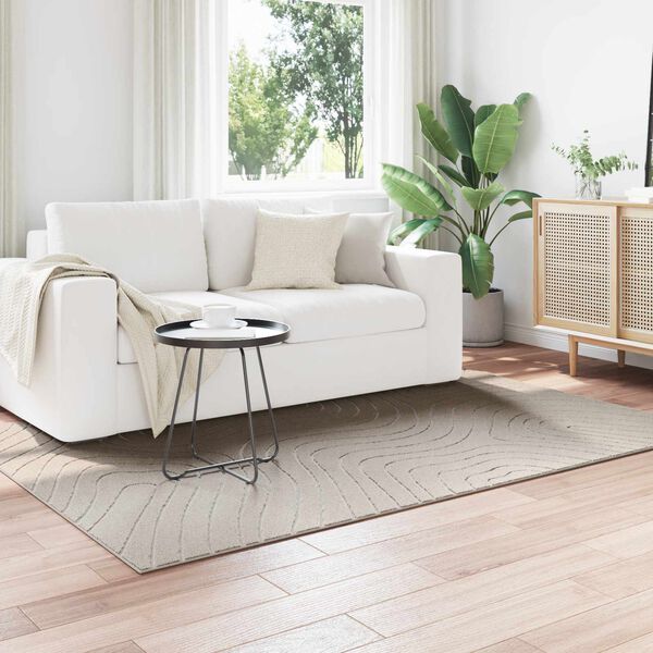 vidaXL Tapis de surface HUARTE Cr&egrave;me 170 x 120 cm Polyester