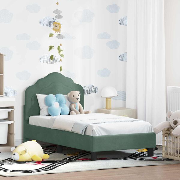 vidaXL Cadre de lit pour tout-petit avec t&ecirc;te de lit Vert Mer