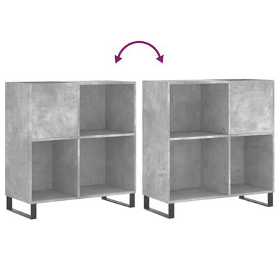 vidaXL Armoire à disques gris béton 84,5x38x89 cm bois d'ingénierie