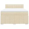 vidaXL Sommier &agrave; lattes de lit avec matelas Cr&egrave;me 160x200 cm Tissu