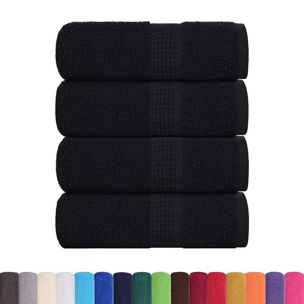 vidaXL Serviettes d'invit&eacute; FROGN 4 pcs noir 30x50 cm 360 g/m&sup2;
