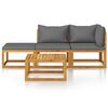 vidaXL Salon de jardin 4 pcs avec coussin Bois d'acacia solide