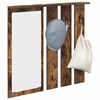 vidaXL Porte-manteau mural avec &eacute;tag&egrave;re Ch&ecirc;ne fum&eacute; 84 x 10 x 80 cm