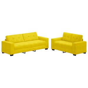 vidaXL Canap&eacute; 2 pc Jaune Velours