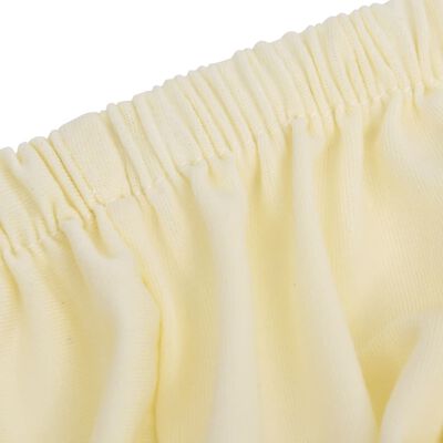 vidaXL Housse extensible de canapé 3 places Crème Jersey de polyester