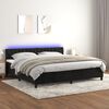 vidaXL Sommier &agrave; lattes de lit avec matelas et LED Noir 200x200 cm