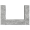 vidaXL Ensemble meuble TV 6 pcs Gris b&eacute;ton Bois d'ing&eacute;nierie