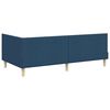 vidaXL Cadre de lit d'angle avec matelas Autre 2 pcs Bleu tissu