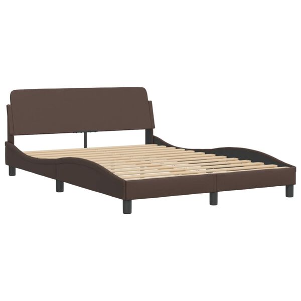 vidaXL Cadre de lit sans matelas Zadar marron 140x190 cm similicuir