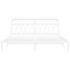 vidaXL Cadre de lit m&eacute;tal sans matelas et t&ecirc;te de lit blanc 200x200 cm