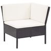 vidaXL Salon de jardin 8 pcs avec coussins r&eacute;sine tress&eacute;e noir