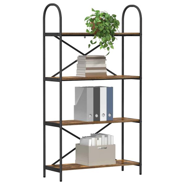 vidaXL &Eacute;tag&egrave;re Ch&ecirc;ne fum&eacute; 80 x 30 x 146 cm Bois d'ing&eacute;nierie