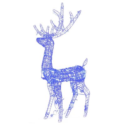 vidaXL Décorations de Noël de renne Acrylique 2 pcs 120 cm Bleu