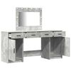 vidaXL Table de Toilette avec tiroir 3 pcs Gris Bois d'ing&eacute;nierie