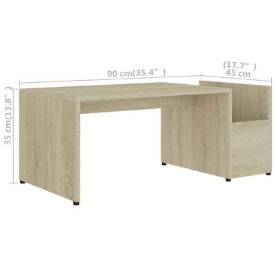 vidaXL Table basse Chêne sonoma 90x45x35 cm Aggloméré