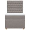 vidaXL Sommier &agrave; lattes de lit avec matelas Taupe 90x190 cm Tissu
