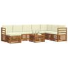 vidaXL Ensembles de canap&eacute;s avec coussin 9 pcs Naturel et Cr&egrave;me