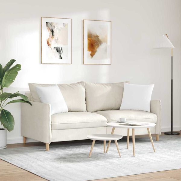 vidaXL Coussins de canap&eacute; 2 pcs Blanc 45 x 45 cm tissu