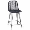 vidaXL Chaise de bar 2 pcs Noir 44,5 x 54,5 x 97,5 cm Rotin et m&eacute;tal