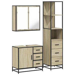 vidaXL Ensemble de meubles de salle de bain 3 pcs ch&ecirc;ne sonoma