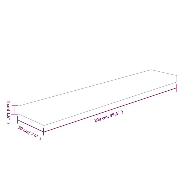 vidaXL Panneau d'&eacute;tag&egrave;re 100x20x4 cm Bois de ch&ecirc;ne massif non trait&eacute;