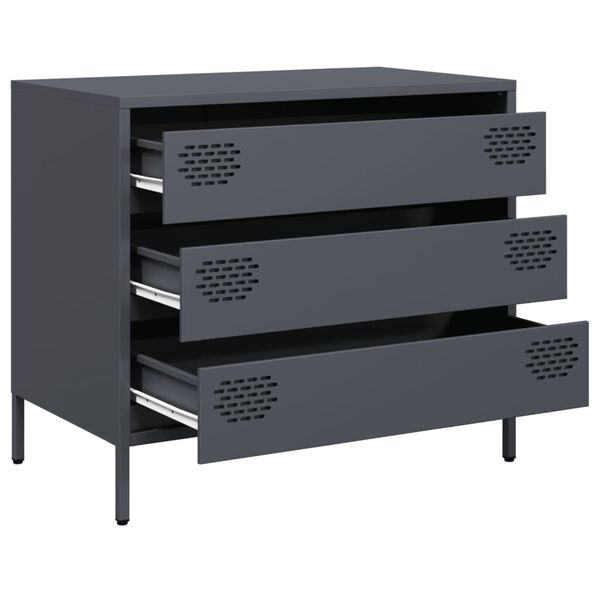vidaXL Buffet anthracite 68x39x58,5 cm acier laminé à froid