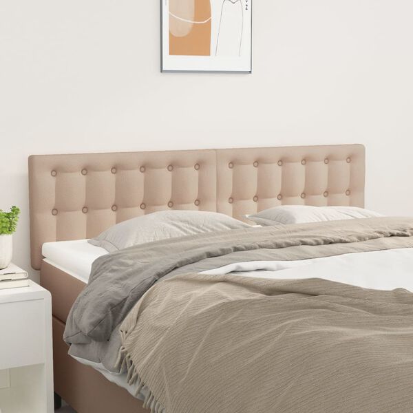 vidaXL T&ecirc;tes de lit Cappuccino 144x5x78/88 cm Similicuir