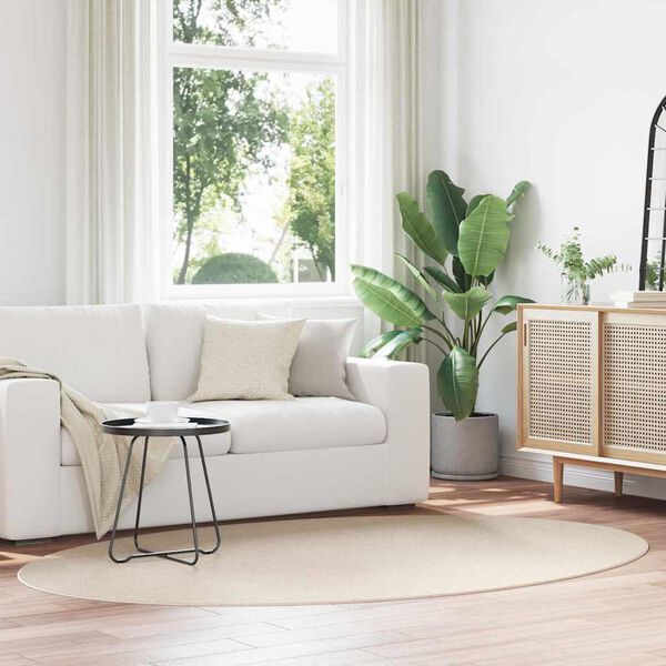 vidaXL Tapis de surface ovale HUARTE Beige 230 x 160 cm 100% Polyester