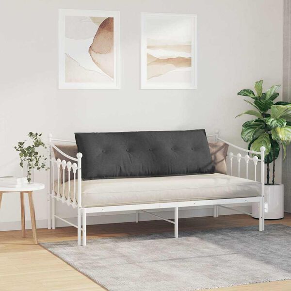 vidaXL Coussin de Dos Gris fonc&eacute; 140 x 50 cm Tissu en velours c&ocirc;tel&eacute;