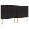 vidaXL Lit &agrave; ressorts avec matelas Noir 200 x 200 cm tissu