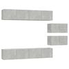 vidaXL Ensemble de meubles TV 6 pcs Gris b&eacute;ton Bois d'ing&eacute;nierie