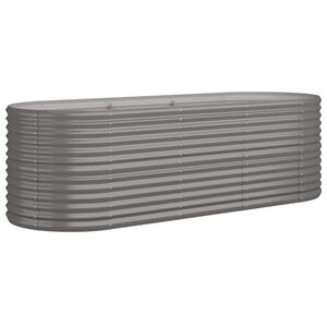 vidaXL Lit sur&eacute;lev&eacute; de jardin Acier galvanis&eacute; 224x80x68 cm gris