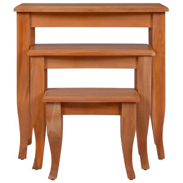 vidaXL Tables d'appoint 3 pcs Bois d'acajou massif