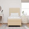 vidaXL Lit &agrave; ressort LED avec matelas Cr&egrave;me 100 x 200 cm tissu