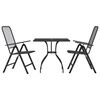 vidaXL Ensemble &agrave; manger de jardin 3 pcs anthracite m&eacute;tal maille